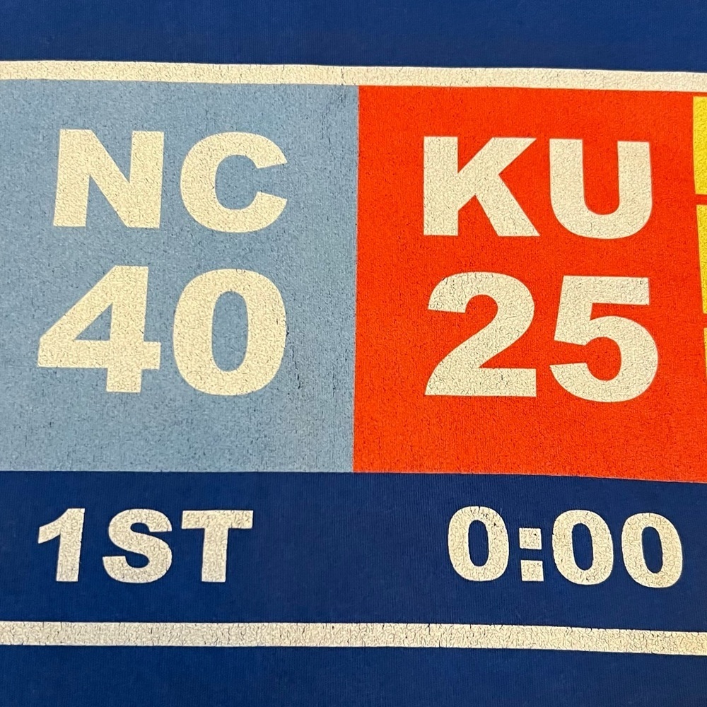 Kansas Jayhawks Barstool 2022 National‎ Championship Shirt Color Blue Size XXL - Picture 2 of 4